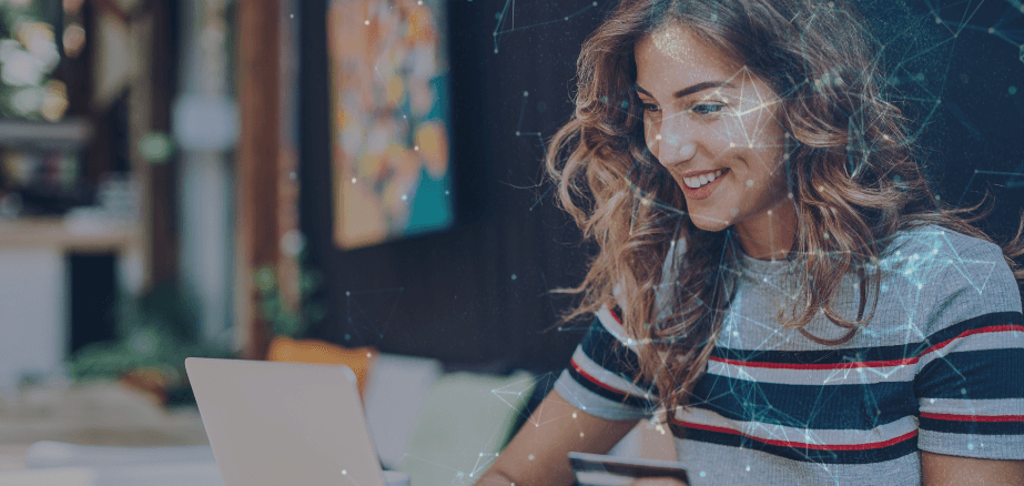 Woman shopping on her phone