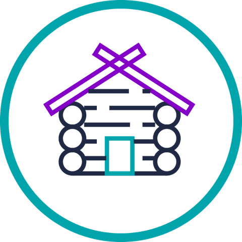 A log cabin in the woods