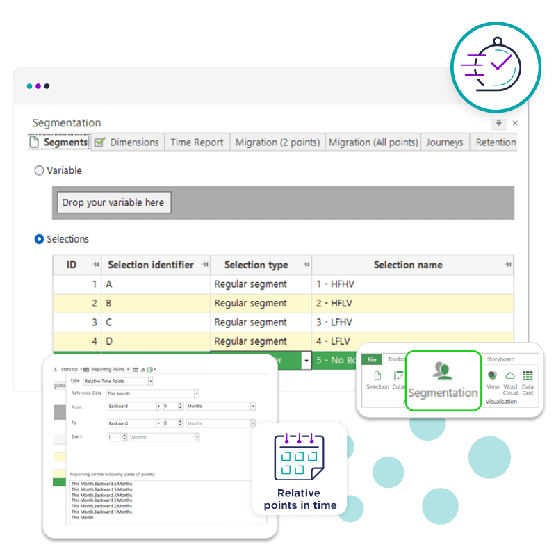 Relative time points in segmentation tool